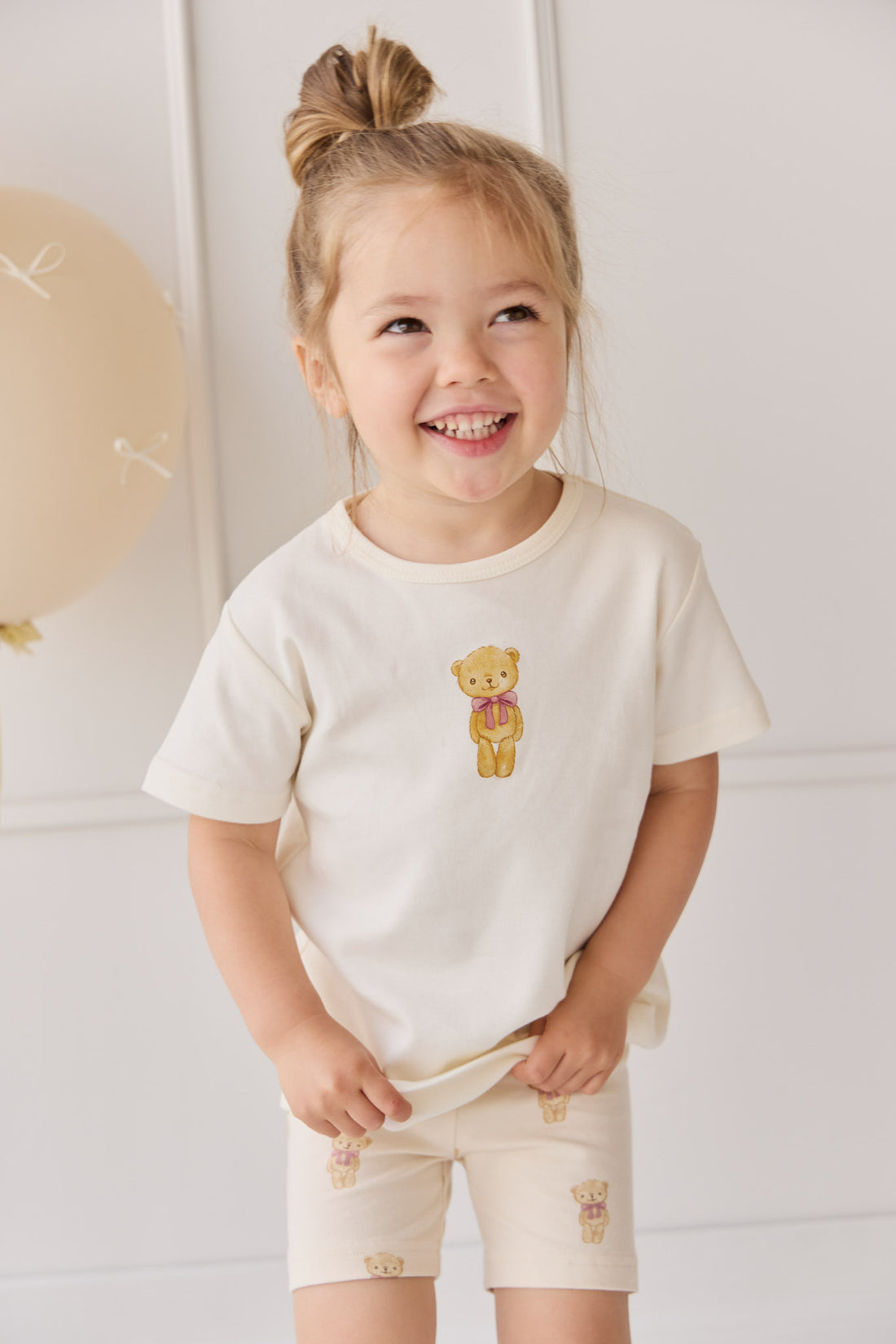 Pima Cotton Aude Tee - Cloud Little Georgie Childrens Top from Jamie Kay NZ