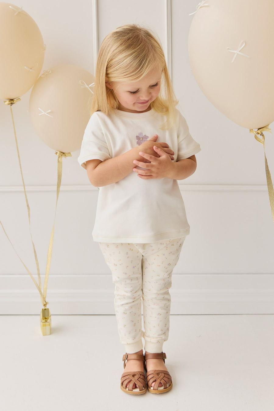 Organic Cotton Morgan Track Pant - Briella Whisper Childrens Pant from Jamie Kay NZ