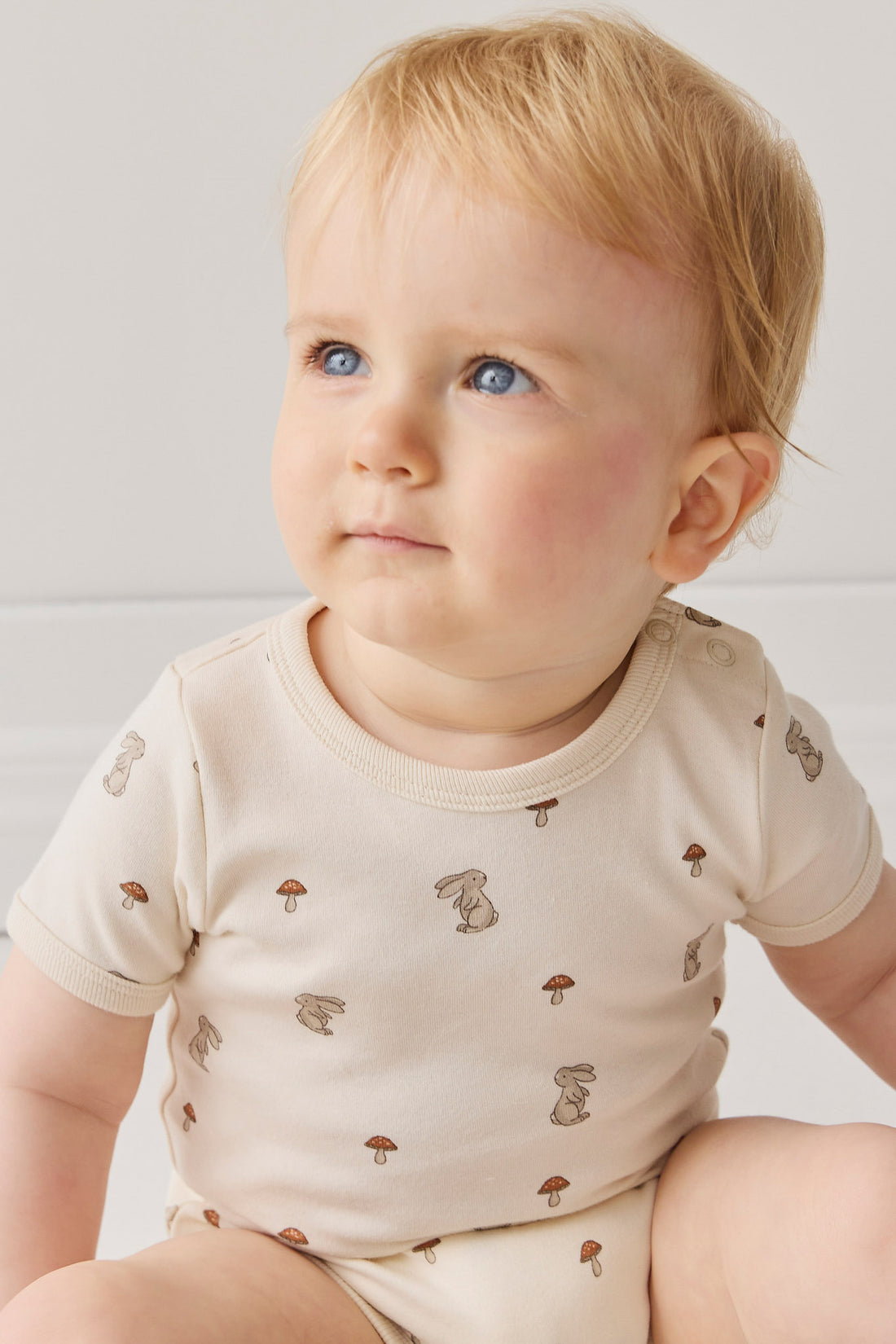 Organic Cotton Hudson Short Sleeve Bodysuit - Le Lapin Childrens Bodysuit from Jamie Kay NZ