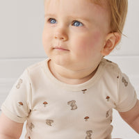 Organic Cotton Hudson Short Sleeve Bodysuit - Le Lapin Childrens Bodysuit from Jamie Kay NZ