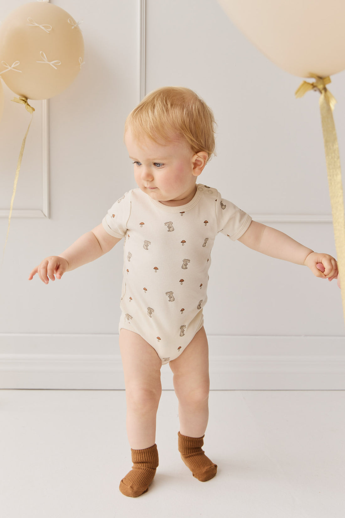 Organic Cotton Hudson Short Sleeve Bodysuit - Le Lapin Childrens Bodysuit from Jamie Kay NZ