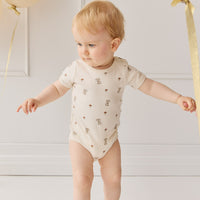 Organic Cotton Hudson Short Sleeve Bodysuit - Le Lapin Childrens Bodysuit from Jamie Kay NZ