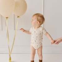 Organic Cotton Hudson Short Sleeve Bodysuit - Le Lapin Childrens Bodysuit from Jamie Kay NZ