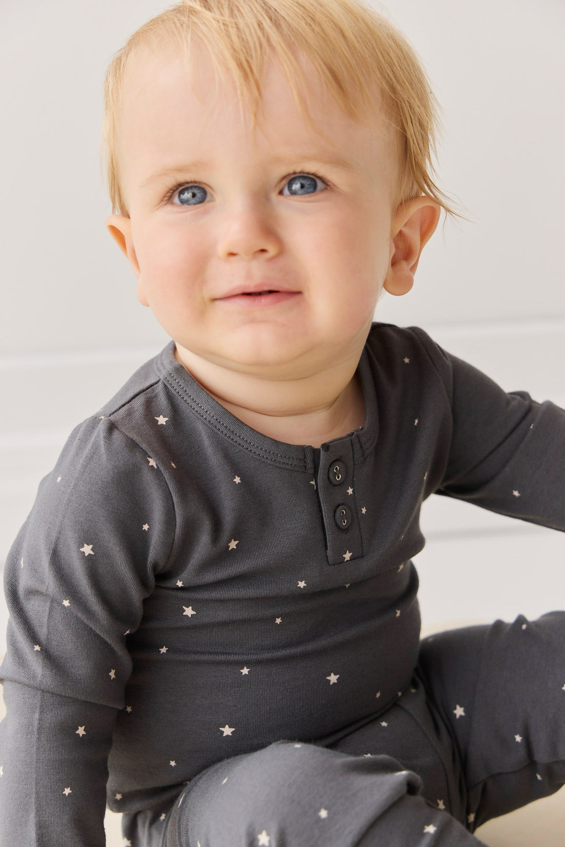 Organic Cotton Modal Long Sleeve Bodysuit - Milky Way Icelandic Childrens Bodysuit from Jamie Kay NZ