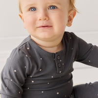 Organic Cotton Modal Long Sleeve Bodysuit - Milky Way Icelandic Childrens Bodysuit from Jamie Kay NZ