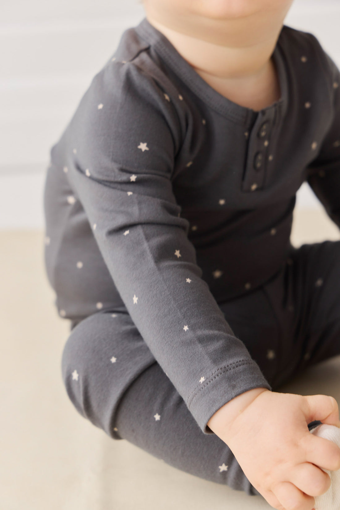 Organic Cotton Modal Long Sleeve Bodysuit - Milky Way Icelandic Childrens Bodysuit from Jamie Kay NZ