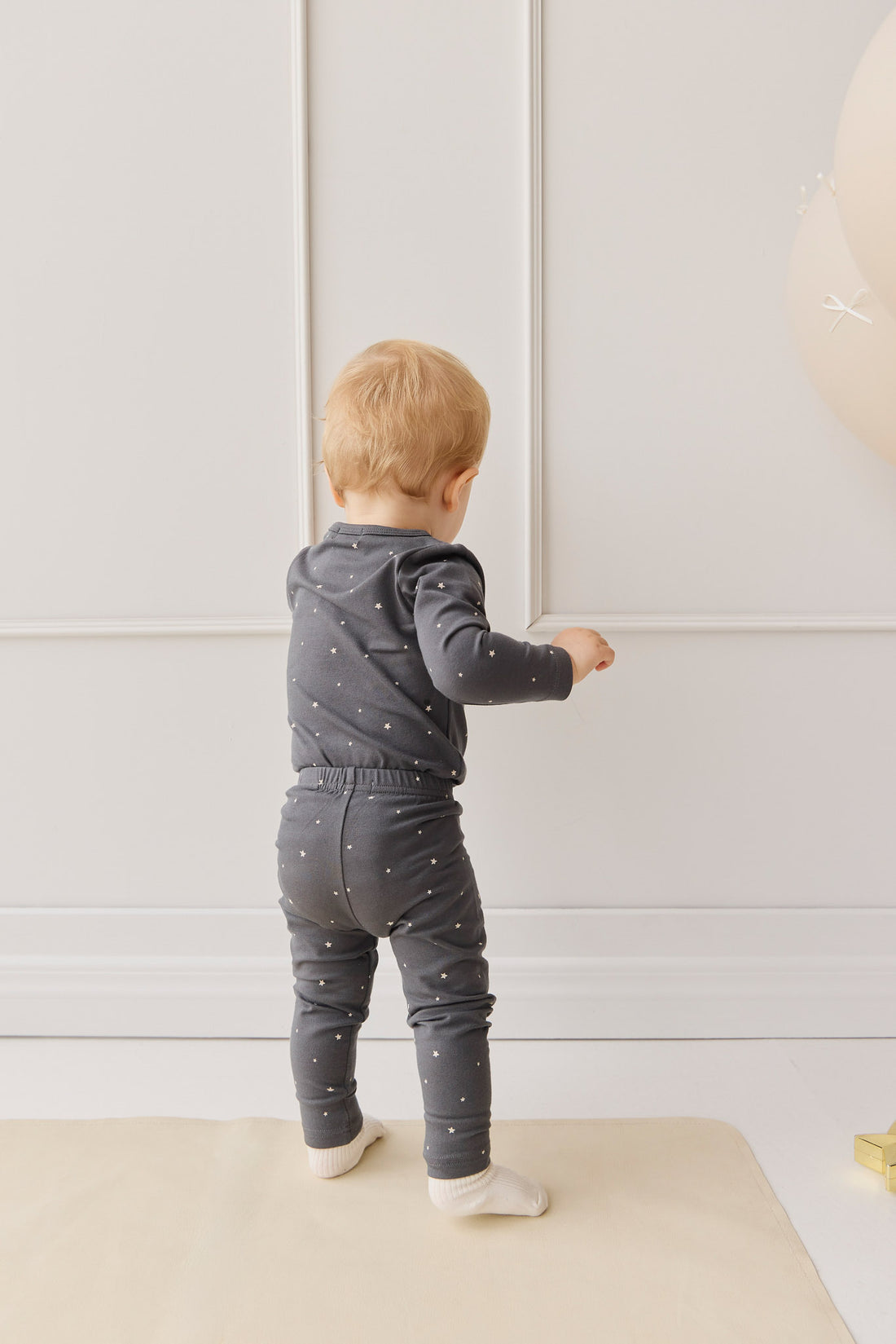 Organic Cotton Modal Long Sleeve Bodysuit - Milky Way Icelandic Childrens Bodysuit from Jamie Kay NZ