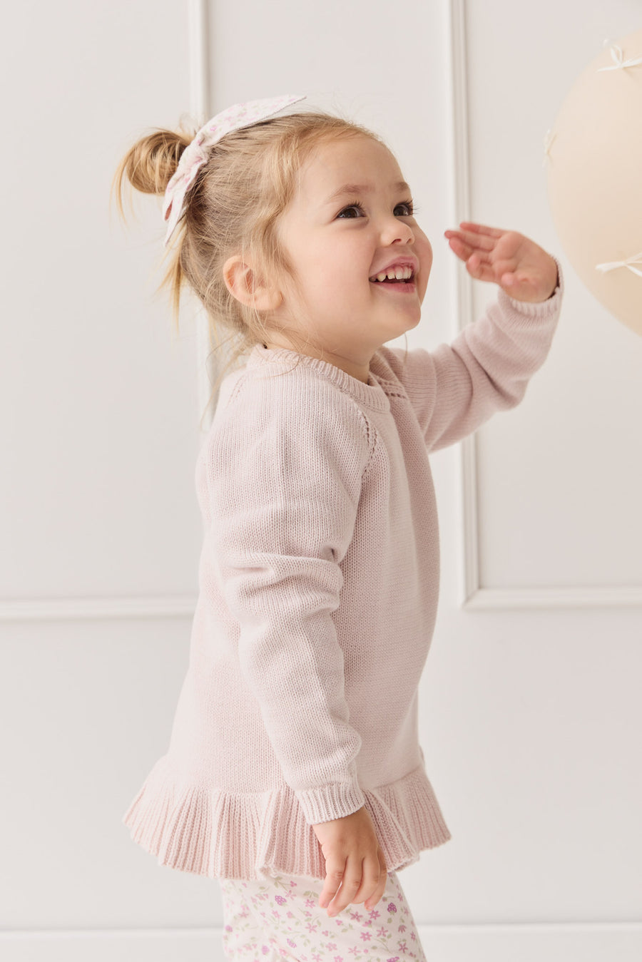 Ava Jumper - Soft Misty Rose Childrens Jumper from Jamie Kay NZ