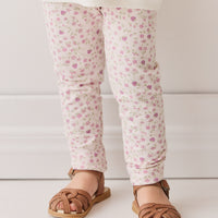 Organic Cotton Everyday Legging - Adaline Berries Ballet Pink Childrens Legging from Jamie Kay NZ