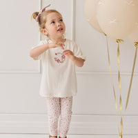 Organic Cotton Everyday Legging - Adaline Berries Ballet Pink Childrens Legging from Jamie Kay NZ