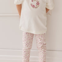 Organic Cotton Everyday Legging - Adaline Berries Ballet Pink Childrens Legging from Jamie Kay NZ