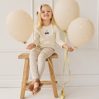 Pima Cotton Vinny Long Sleeve Top - Egret Cherry Love Lilac Childrens Top from Jamie Kay NZ