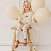 Organic Cotton Everyday Legging - Blueberry Field Raindrops Childrens Legging from Jamie Kay NZ