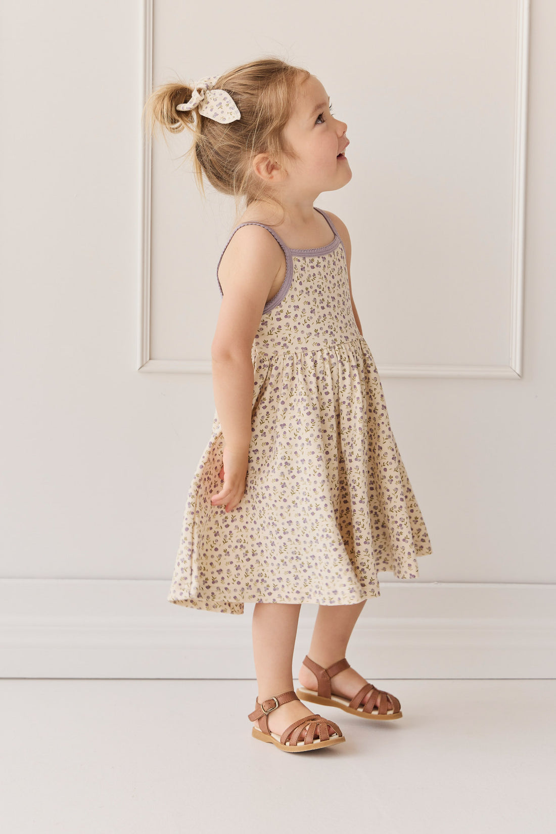 Organic Cotton Samantha Dress - Blueberry Field Raindrops Childrens Dress from Jamie Kay NZ