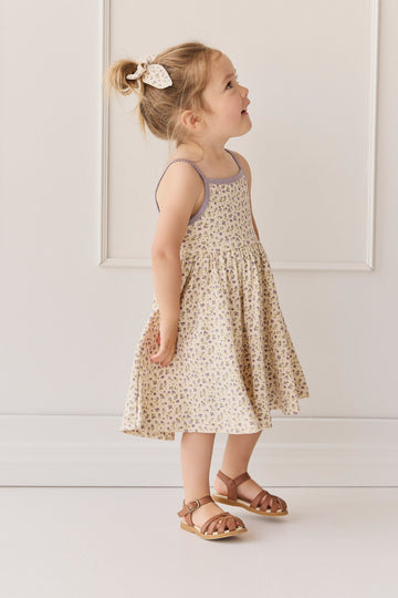 Organic Cotton Samantha Dress - Blueberry Field Raindrops Childrens Dress from Jamie Kay NZ