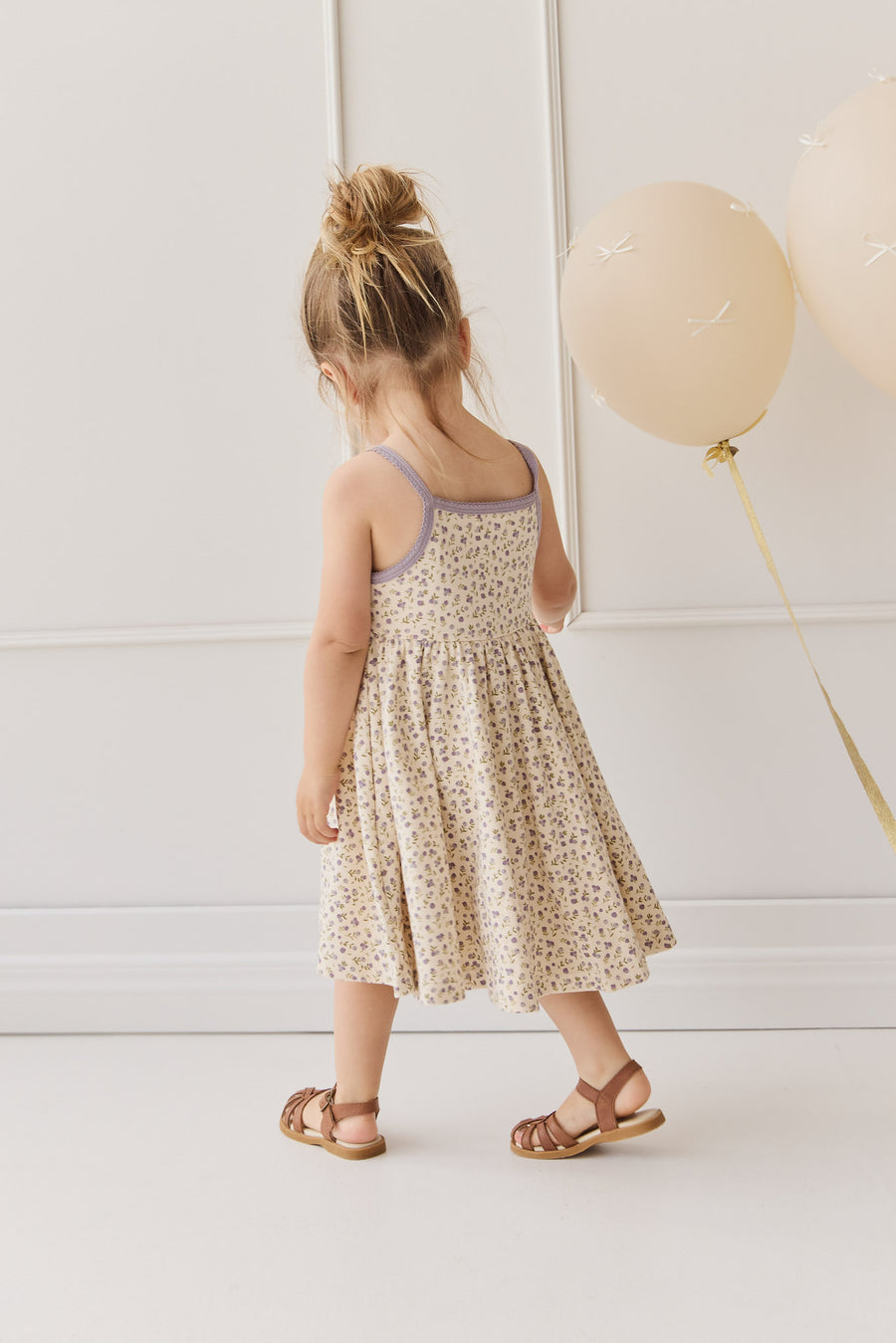 Organic Cotton Samantha Dress - Blueberry Field Raindrops Childrens Dress from Jamie Kay NZ