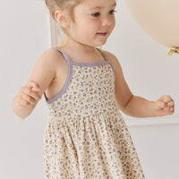 Organic Cotton Samantha Dress - Blueberry Field Raindrops Childrens Dress from Jamie Kay NZ