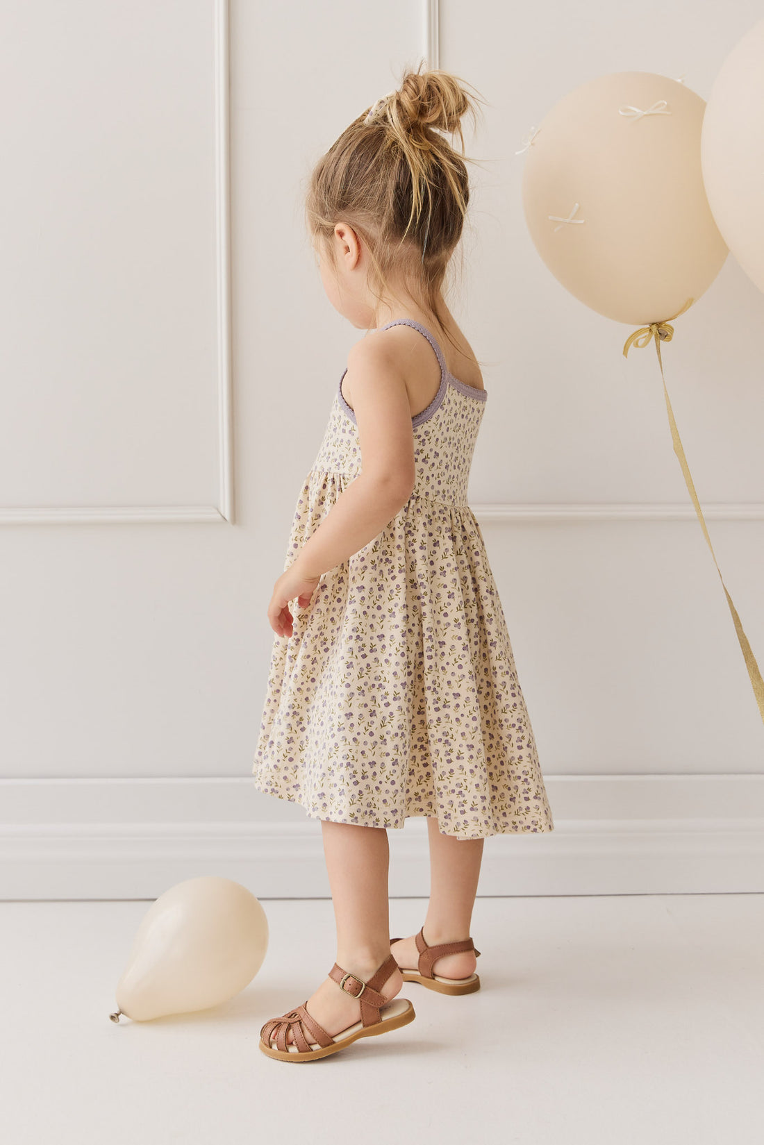 Organic Cotton Samantha Dress - Blueberry Field Raindrops Childrens Dress from Jamie Kay NZ