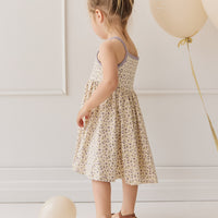 Organic Cotton Samantha Dress - Blueberry Field Raindrops Childrens Dress from Jamie Kay NZ