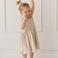 Organic Cotton Samantha Dress - Blueberry Field Raindrops Childrens Dress from Jamie Kay NZ