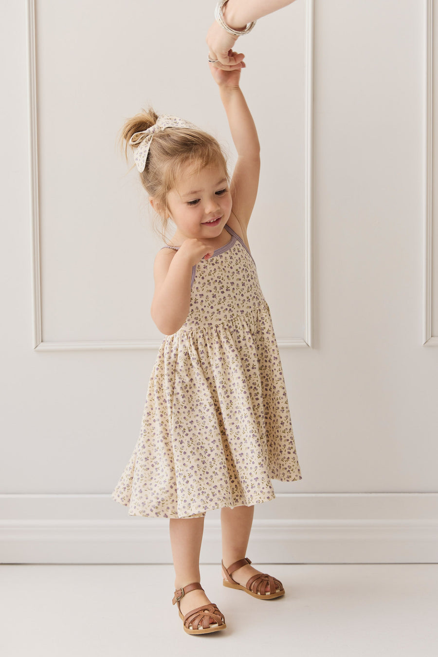 Organic Cotton Samantha Dress - Blueberry Field Raindrops Childrens Dress from Jamie Kay NZ