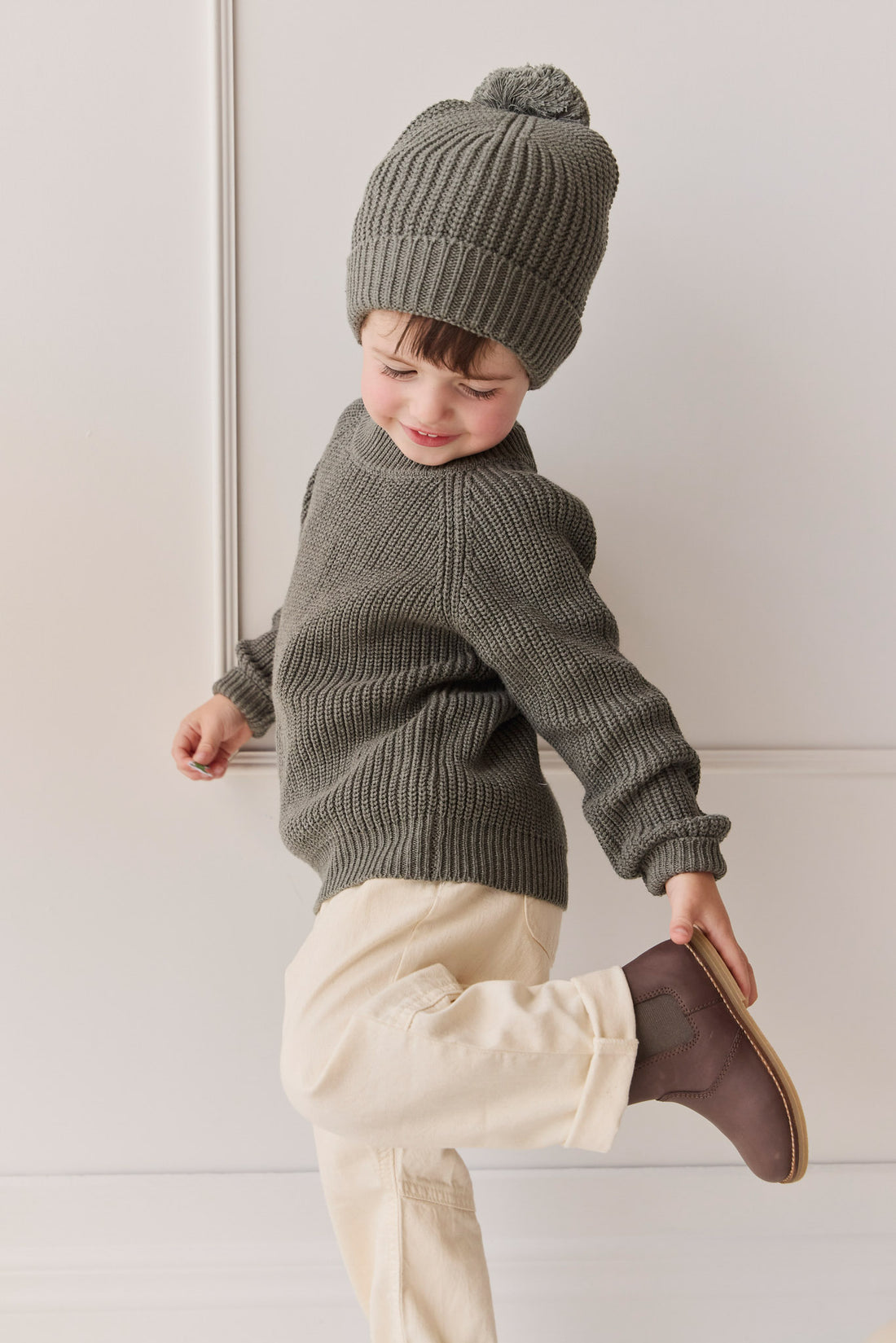 Joshua Hat - Seaweed Marle Childrens Beanie from Jamie Kay NZ