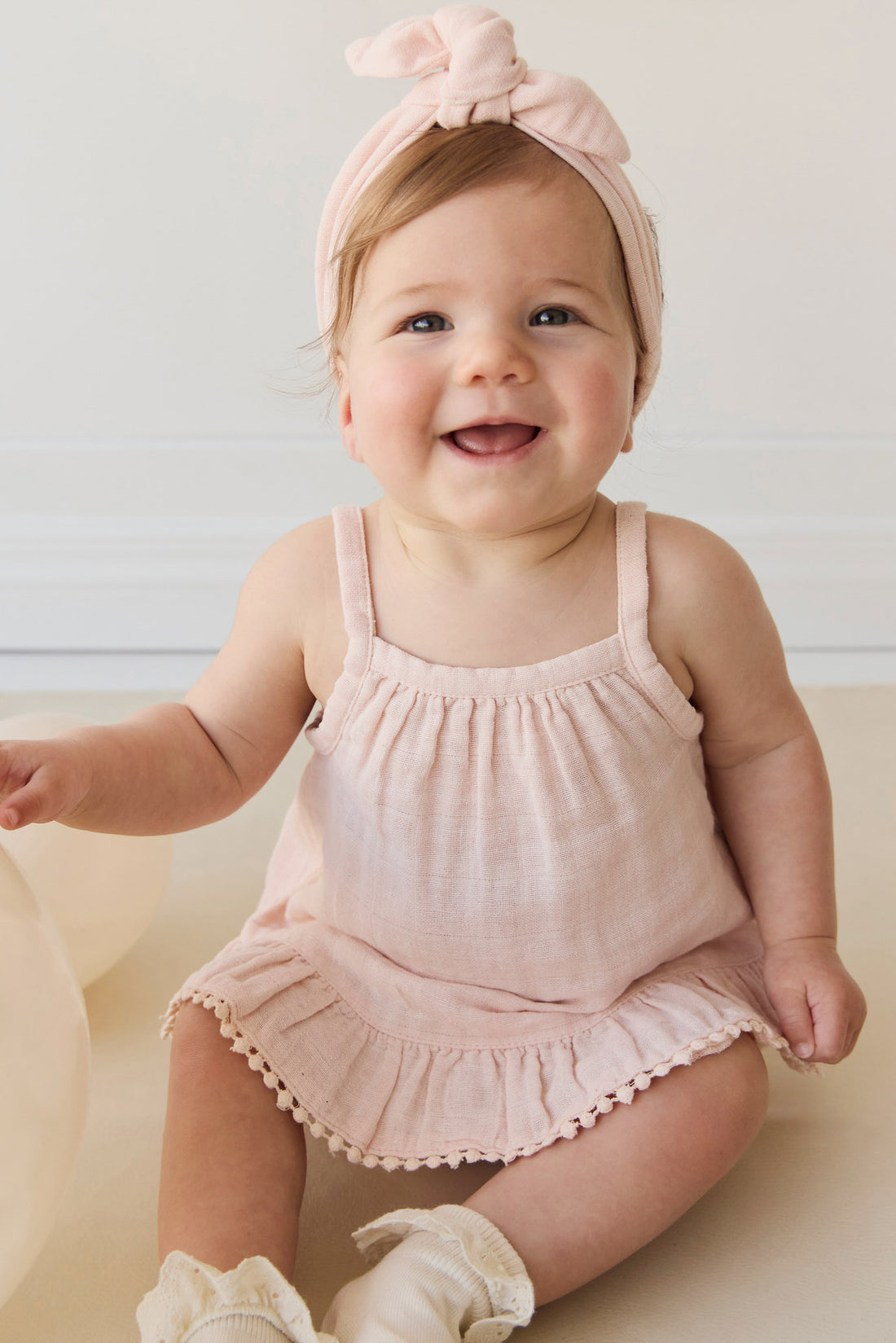 Organic Cotton Muslin Zoe Set - Ballet Pink Childrens Set from Jamie Kay NZ