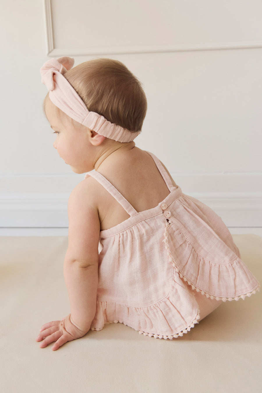 Organic Cotton Muslin Zoe Set - Ballet Pink Childrens Set from Jamie Kay NZ