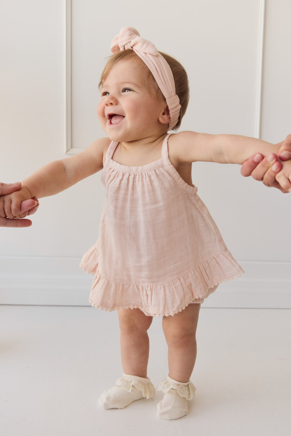 Organic Cotton Muslin Headband - Ballet Pink Childrens Headband from Jamie Kay NZ