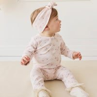 Organic Cotton Long Sleeve Bodysuit - Sweet Pea Floral Childrens Bodysuit from Jamie Kay NZ