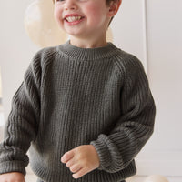 Joshua Jumper - Seaweed Marle Childrens Jumper from Jamie Kay NZ