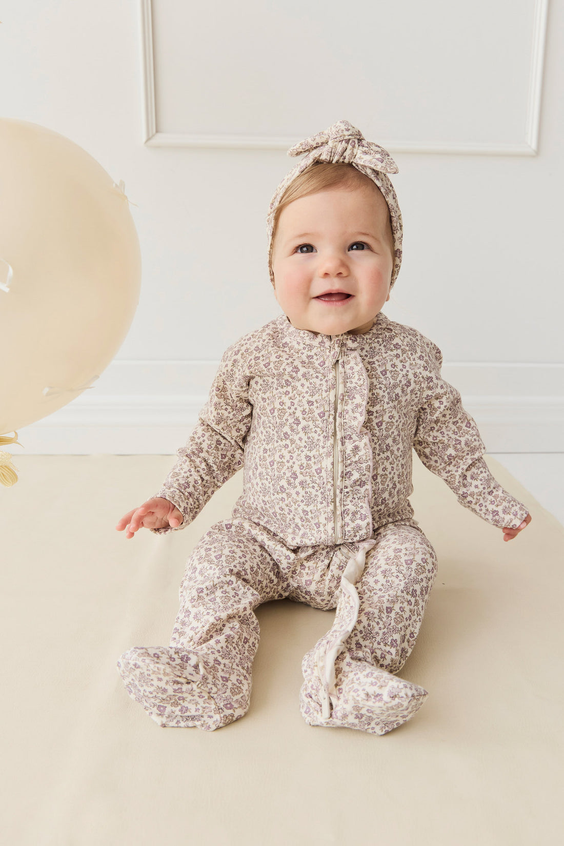 Organic Cotton Modal Frankie Onepiece - Amber Eggnog Childrens Onepiece from Jamie Kay NZ