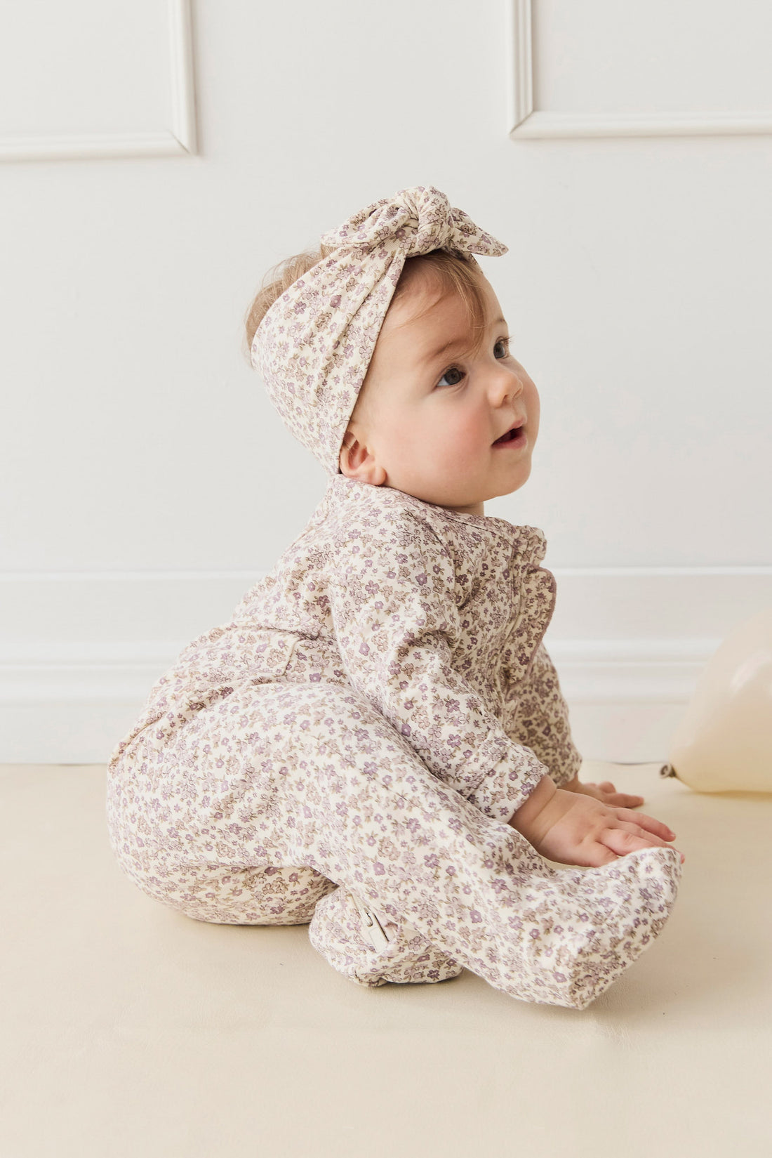 Organic Cotton Modal Frankie Onepiece - Amber Eggnog Childrens Onepiece from Jamie Kay NZ