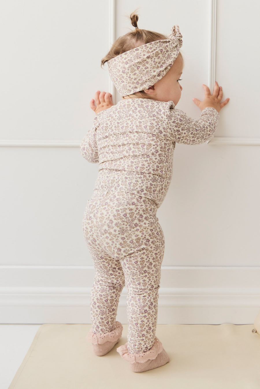 Organic Cotton Modal Everyday Legging - Amber Eggnog Childrens Legging from Jamie Kay NZ