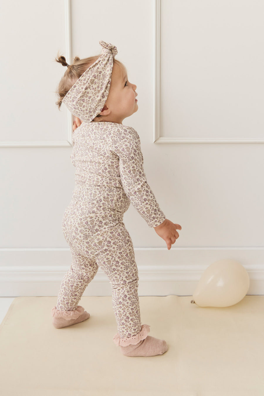 Organic Cotton Modal Everyday Legging - Amber Eggnog Childrens Legging from Jamie Kay NZ