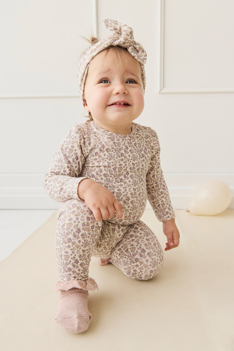 Organic Cotton Modal Everyday Legging - Amber Eggnog Childrens Legging from Jamie Kay NZ