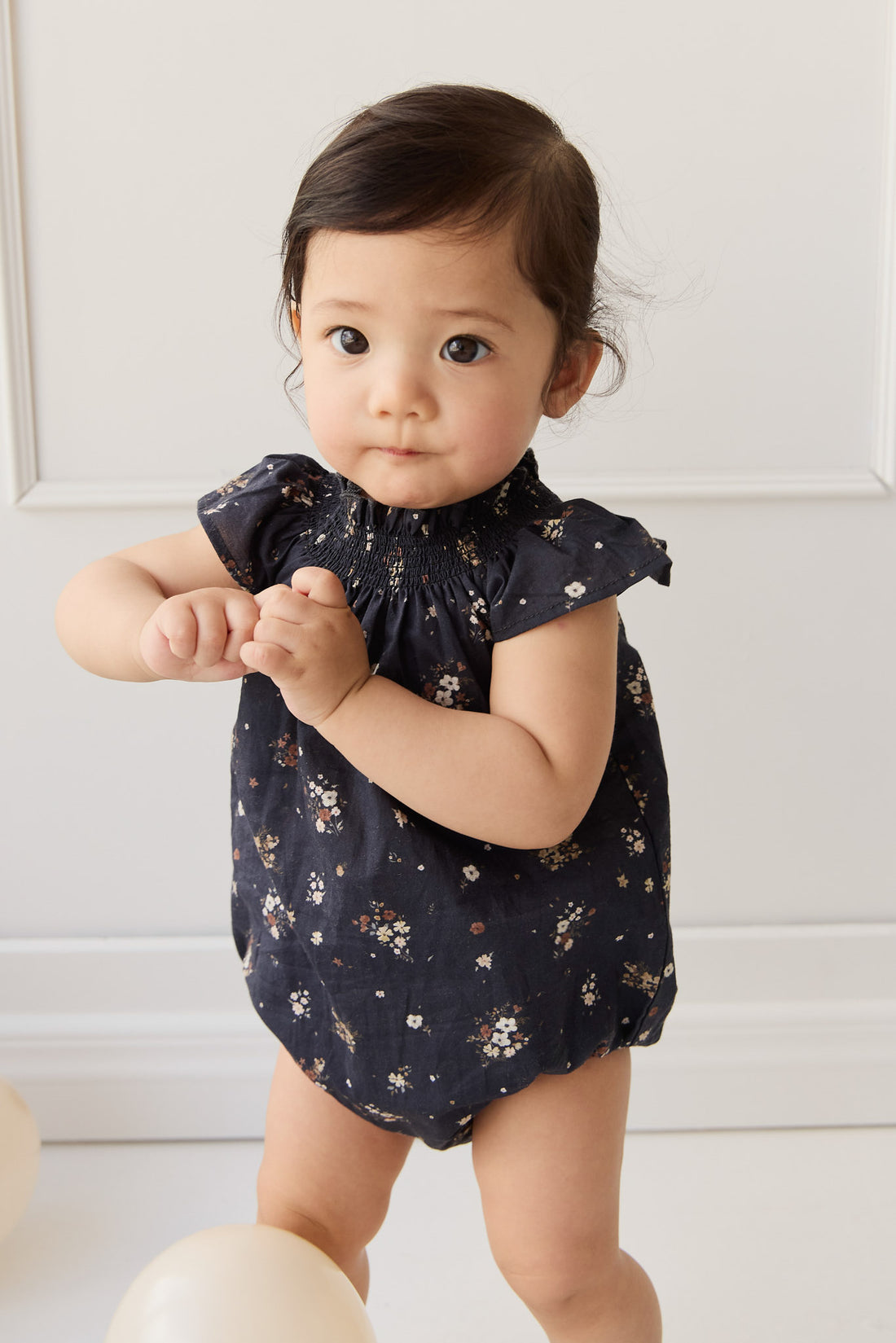 Organic Cotton Tamara Playsuit - Bouquet De Fleur Childrens Onepiece from Jamie Kay NZ