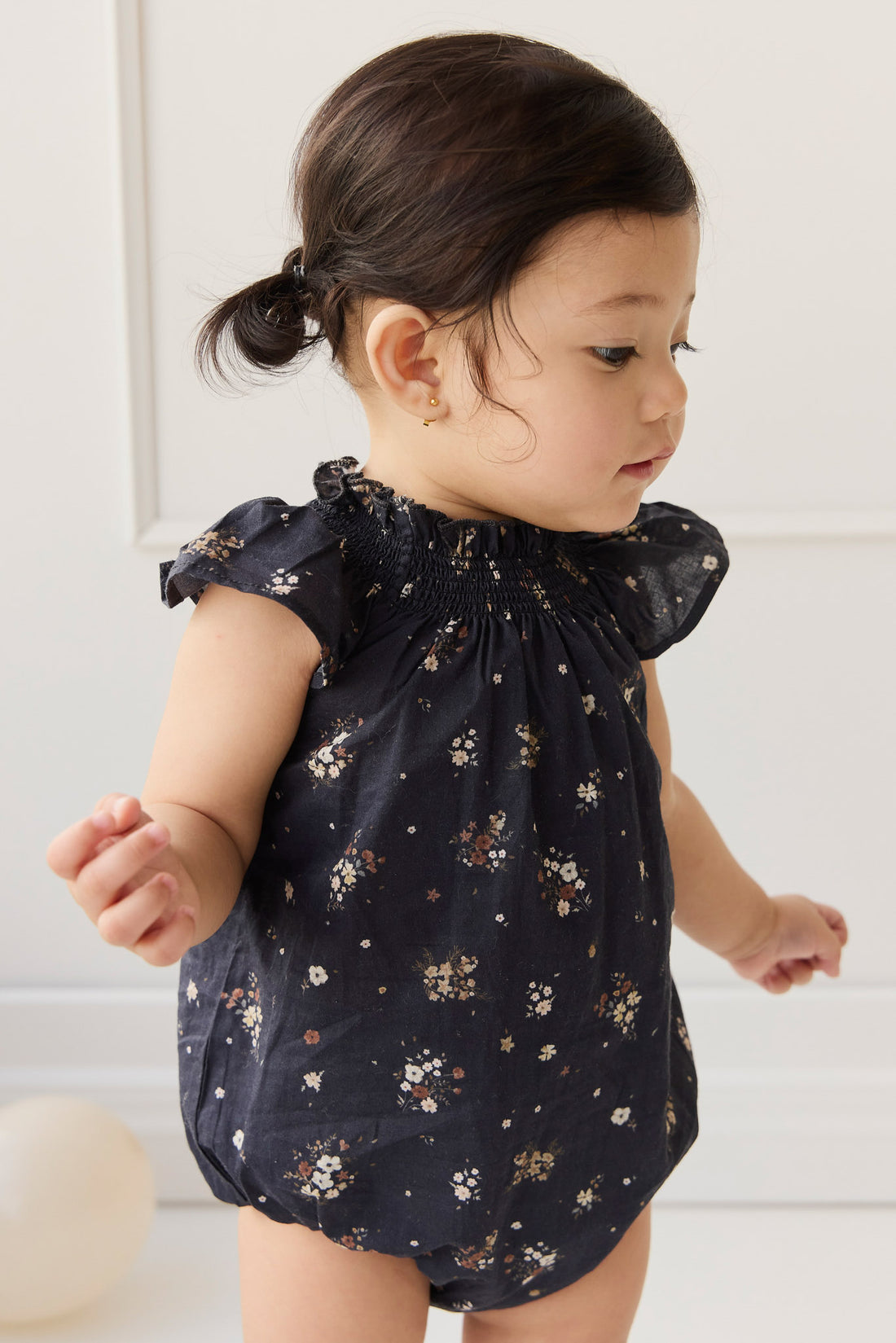 Organic Cotton Tamara Playsuit - Bouquet De Fleur Childrens Onepiece from Jamie Kay NZ