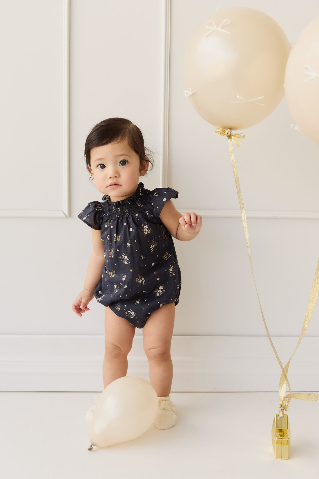 Organic Cotton Tamara Playsuit - Bouquet De Fleur Childrens Onepiece from Jamie Kay NZ