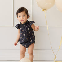 Organic Cotton Tamara Playsuit - Bouquet De Fleur Childrens Onepiece from Jamie Kay NZ