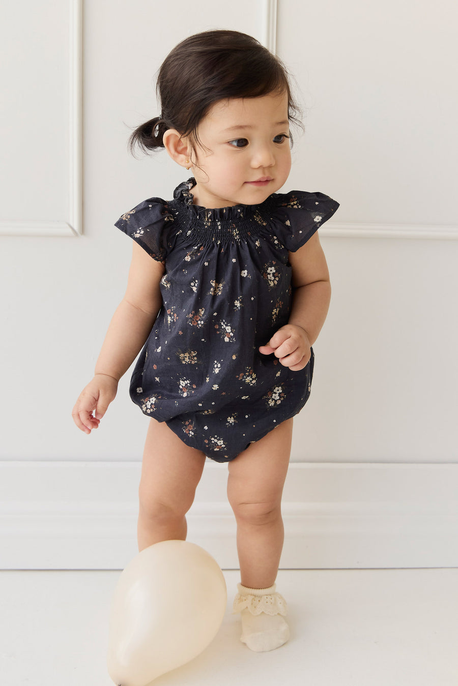 Organic Cotton Tamara Playsuit - Bouquet De Fleur Childrens Onepiece from Jamie Kay NZ