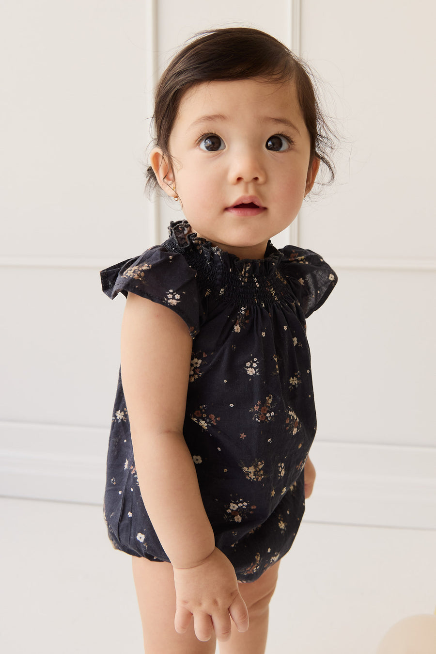 Organic Cotton Tamara Playsuit - Bouquet De Fleur Childrens Onepiece from Jamie Kay NZ