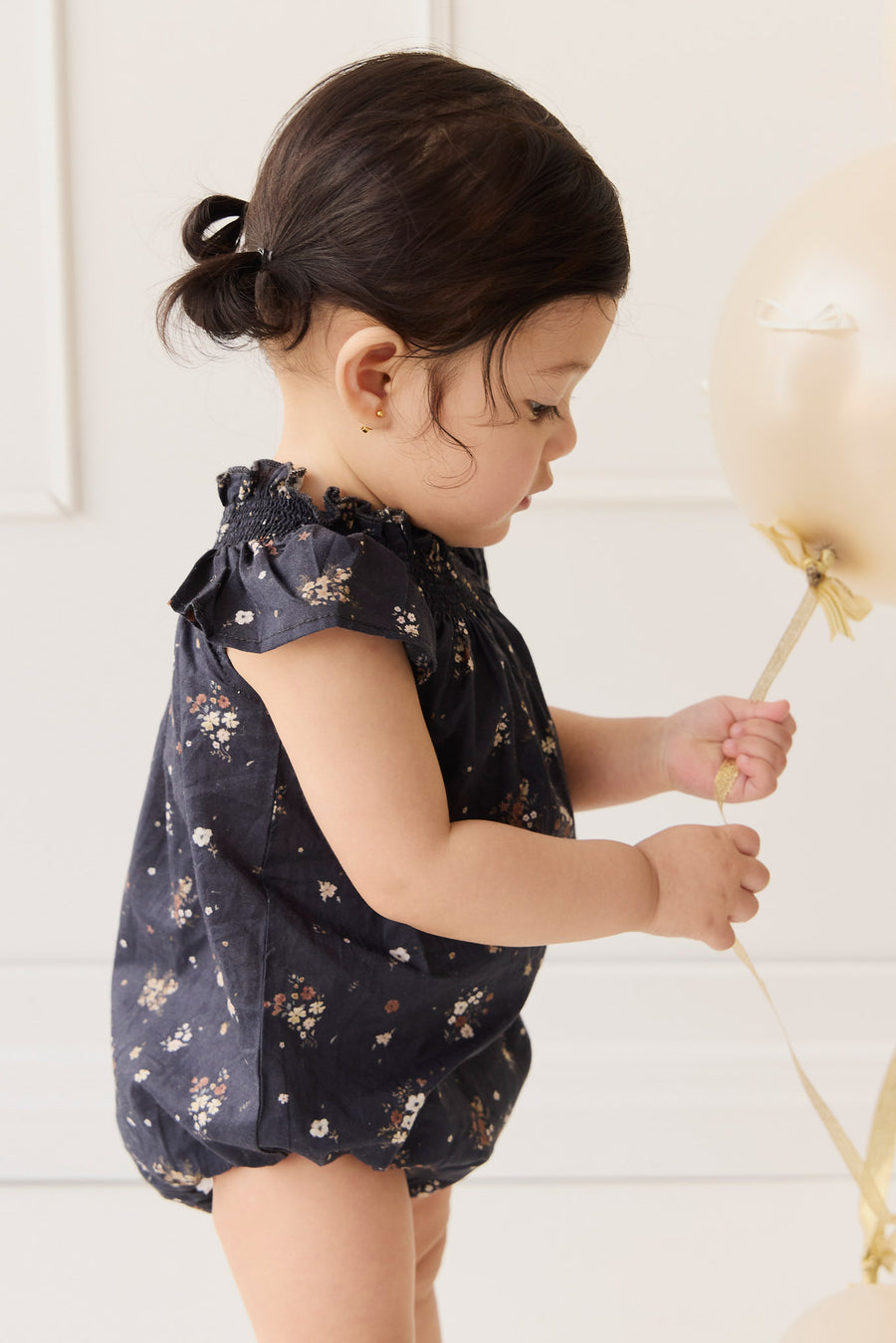 Organic Cotton Tamara Playsuit - Bouquet De Fleur Childrens Onepiece from Jamie Kay NZ