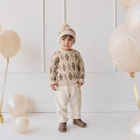 Enzo Jumper - Enzo Jacquard Oatmeal Marle Childrens Jumper from Jamie Kay NZ