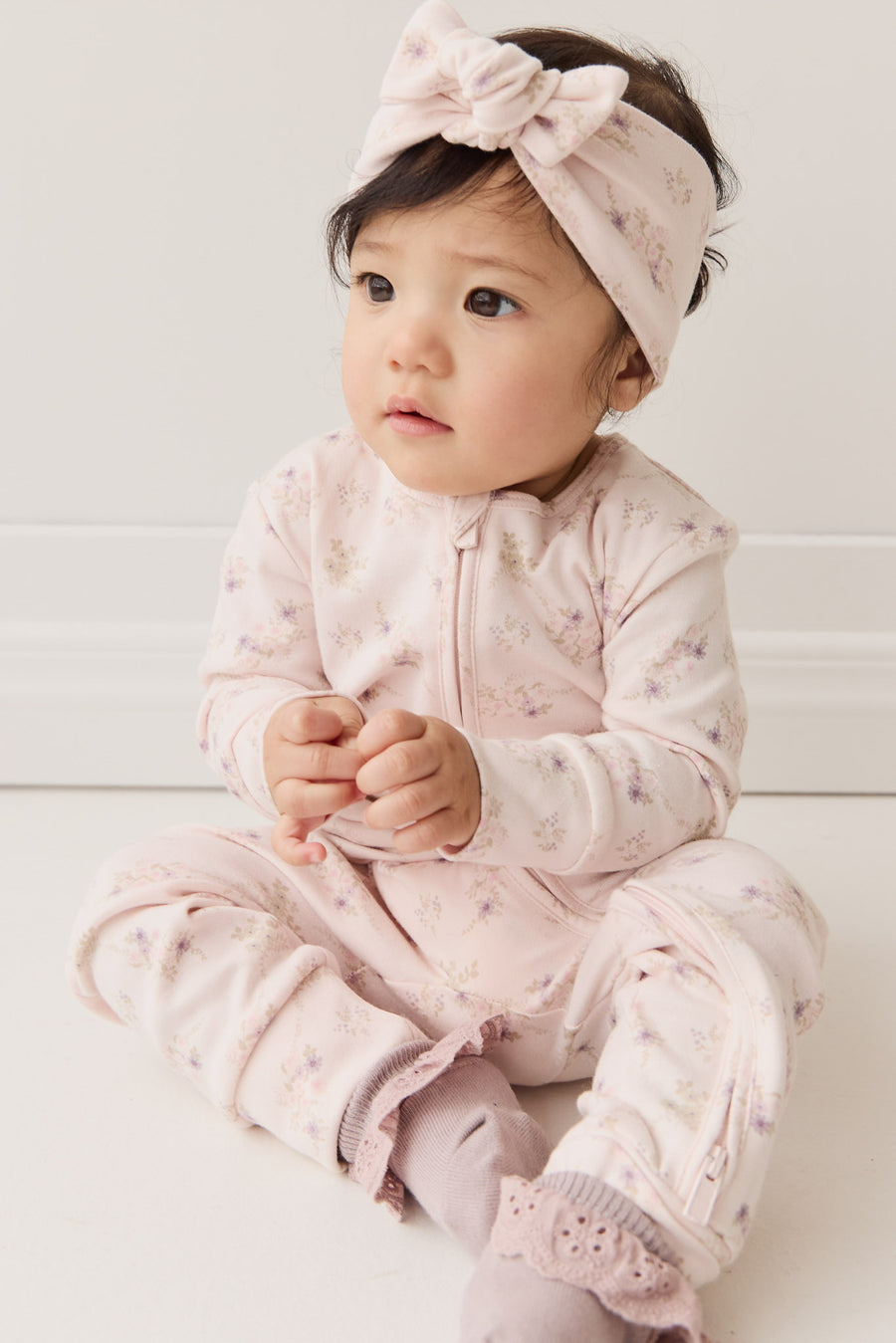 Organic Cotton Frankie Onepiece - Sweet Pea Floral Childrens Onepiece from Jamie Kay NZ