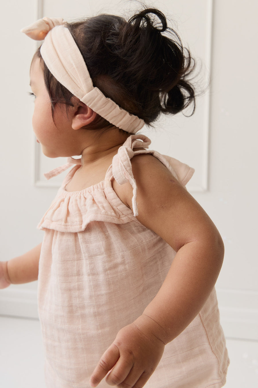 Organic Cotton Muslin Headband - Ballet Pink Childrens Headband from Jamie Kay NZ