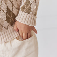 Enzo Jumper - Enzo Jacquard Oatmeal Marle Childrens Jumper from Jamie Kay NZ