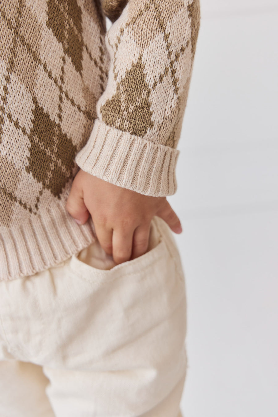 Enzo Jumper - Enzo Jacquard Oatmeal Marle Childrens Jumper from Jamie Kay NZ