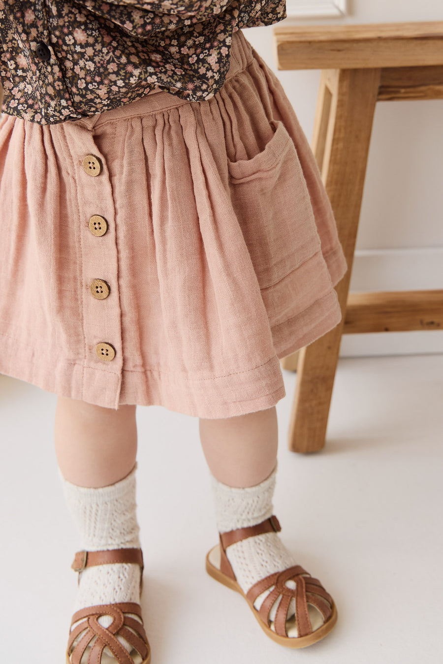 Organic Cotton Muslin Kennedy Skirt - Parfait Childrens Skirt from Jamie Kay NZ