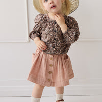 Organic Cotton Heather Blouse - Winter Moonless Night Childrens Top from Jamie Kay NZ